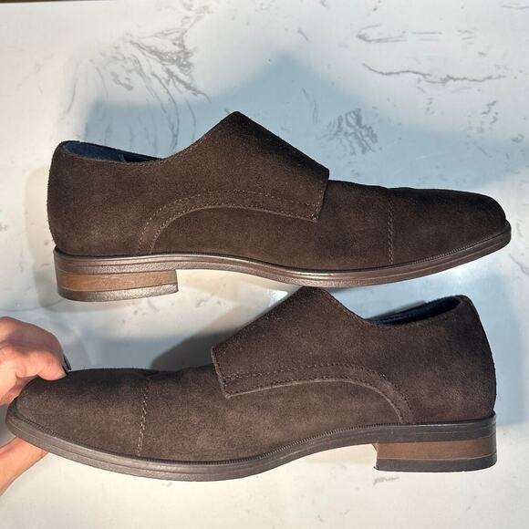 Joseph Abboud Men’s Leather Suede Double Monk Strap Dress Shoe, Size 9.5, EUC - Picture 2 of 6